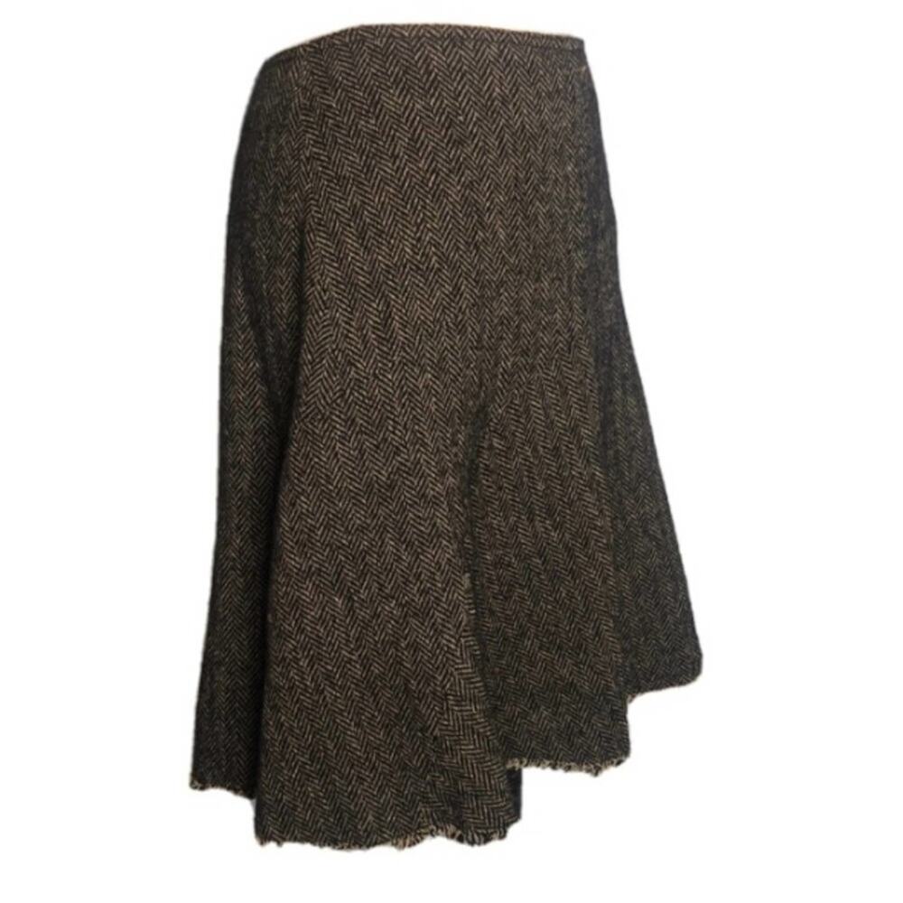 Etro black brown tweed Chevron mini Skirt US 6